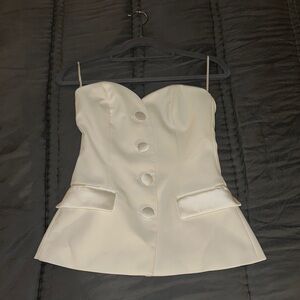 Elegant Cream Strapless Top